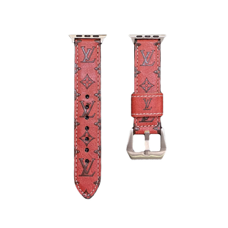 Leather Monogram Apple Watch Bands Leather Blue-YH24422s-1 mysite