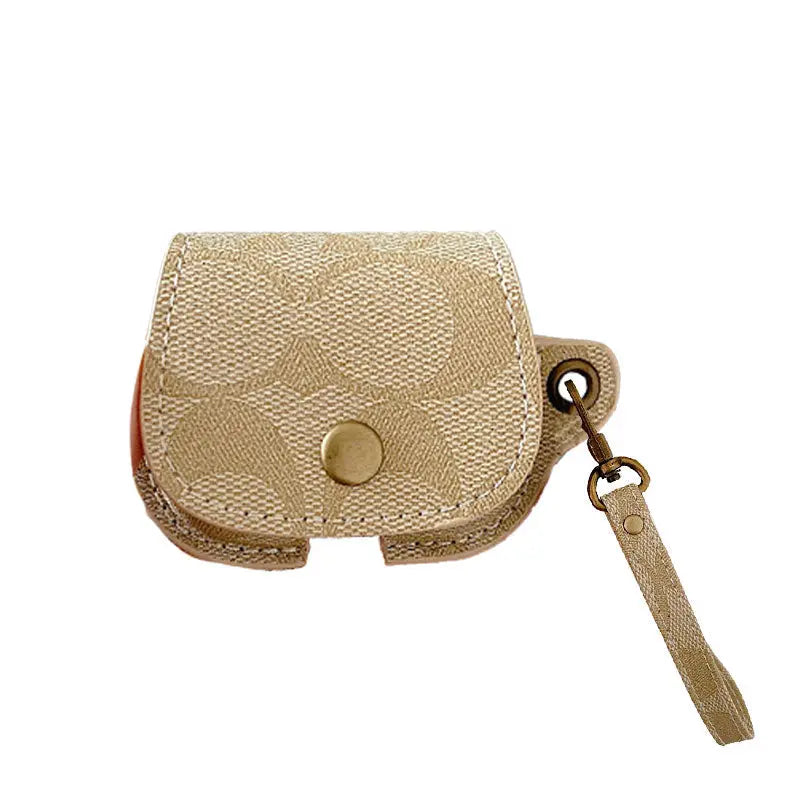 Leather Coach AirPods Case Black-CC231215 mysite