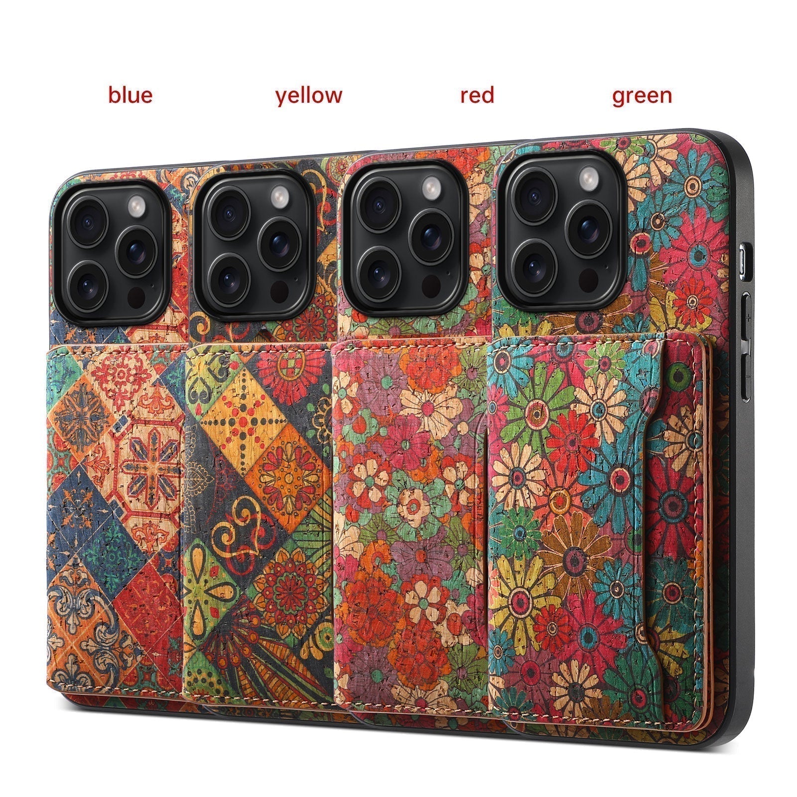 Vintage  Floral seasons Leather Wallet Case  – Boho Chic Protection for iPhone Case1 mysite