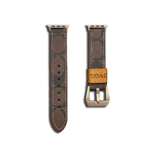 Leather Coach Apple Watch Band Dark brown-YHK244221710 mysite