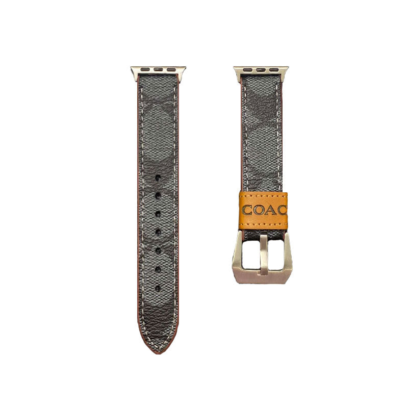 Leather Coach Apple Watch Band Light Brown-YHK244221710s-1 mysite