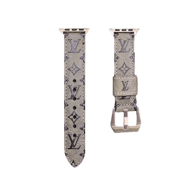 Leather Monogram Apple Watch Bands Leather Blue-YH24422s-1 mysite