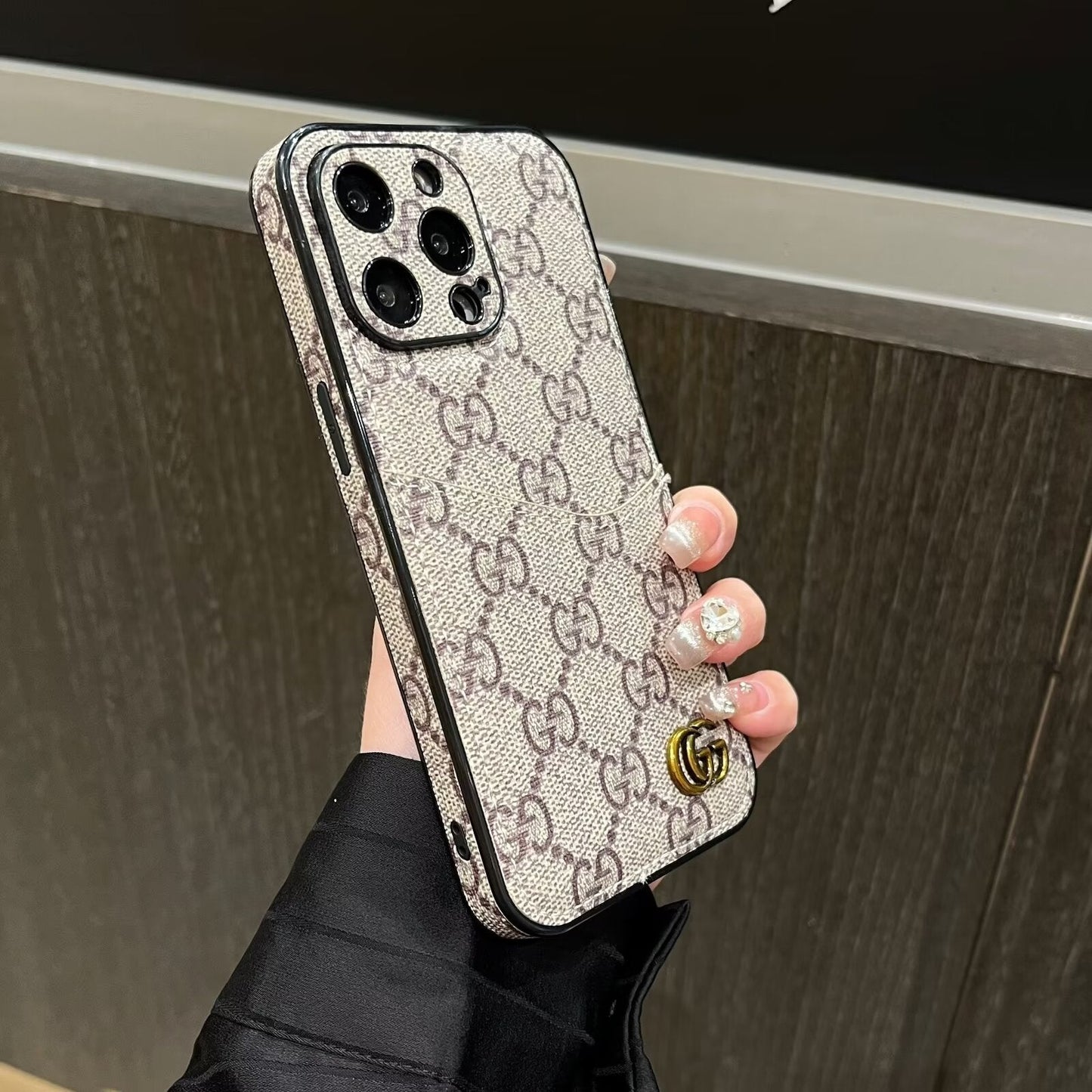 CLASSIC CANVAS LEATHER MONOGRAM BACK CARD APPLE PHONE CASEs mysite