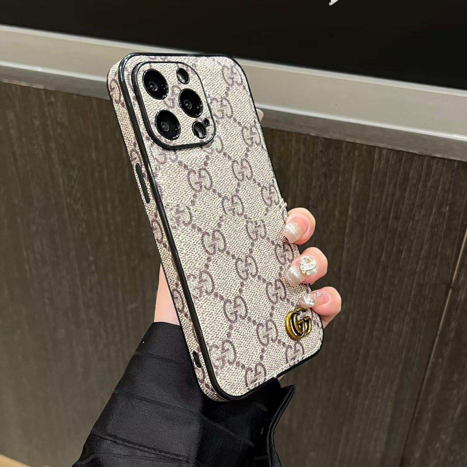 CLASSIC CANVAS LEATHER MONOGRAM BACK CARD APPLE PHONE CASEs mysite