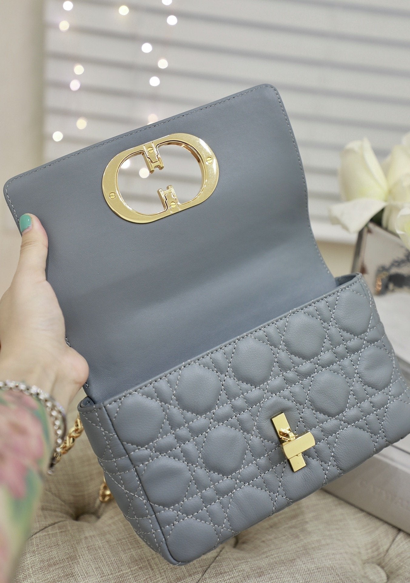 SMALL CARO BAG GRAY SUPPLE CANNAGE CALFSKIN mysite