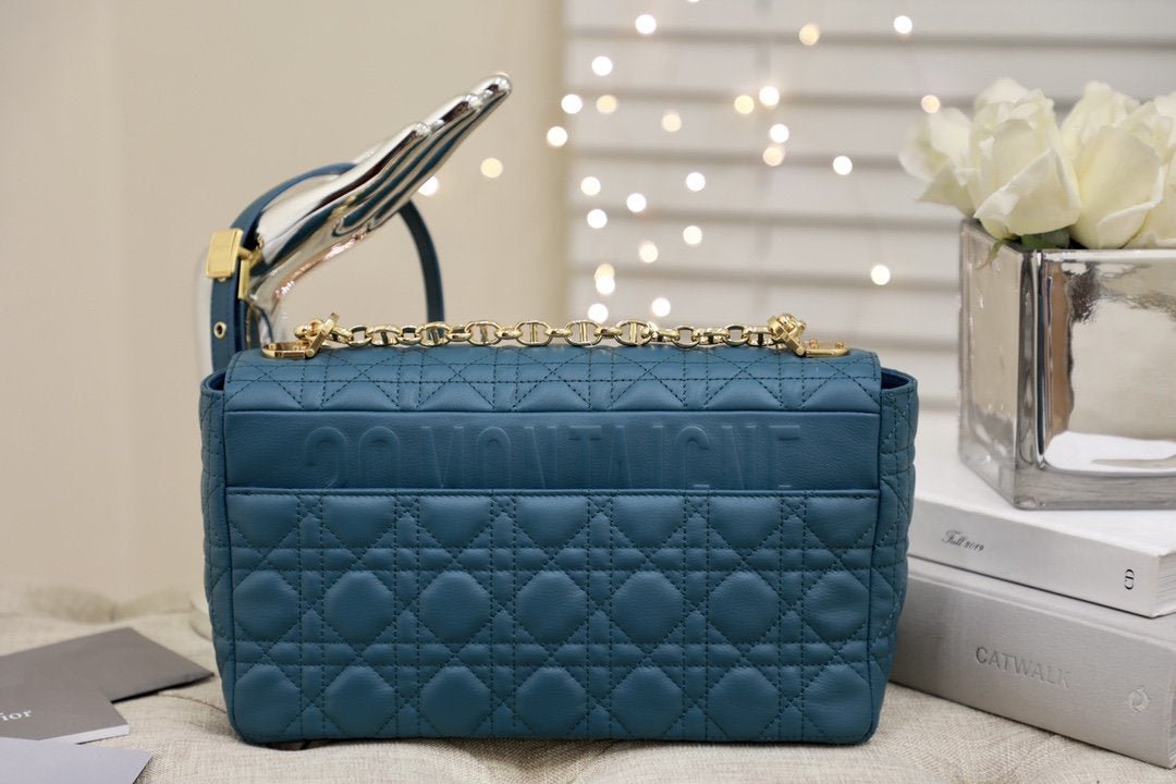 LARGE CARO BAG 28 DEEP OCEAN BLUE SUPPLE CANNAGE CALFSKIN mysite