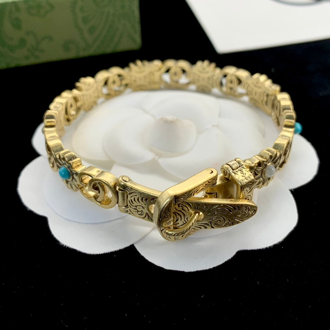 Classic Belt Sunflower Pattern Bracelet mysite