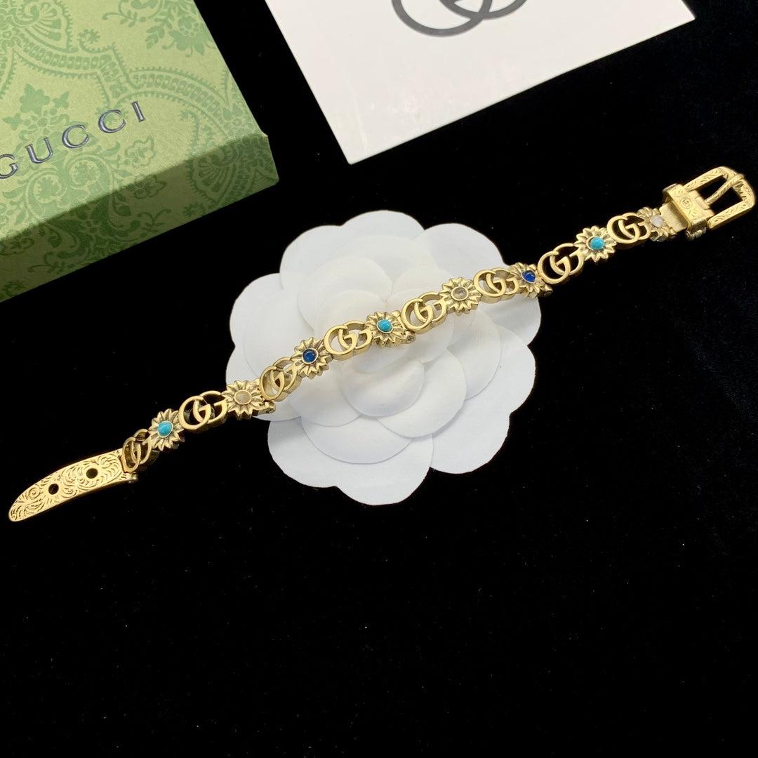 Classic Belt Sunflower Pattern Bracelet mysite