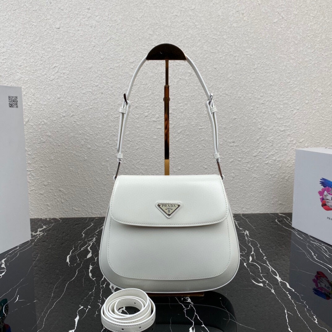 CLEO 24 WHITE BRUSHED LEATHER SHOULDER BAG mysite