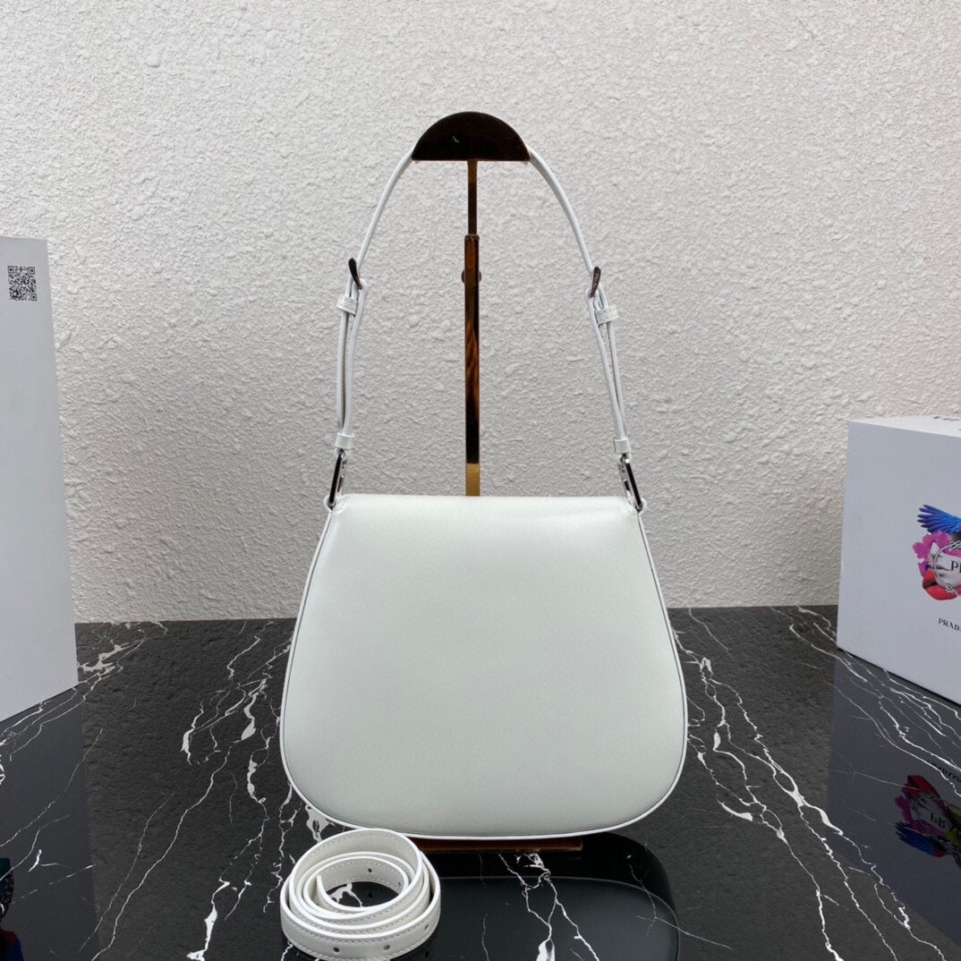 CLEO 24 WHITE BRUSHED LEATHER SHOULDER BAG mysite