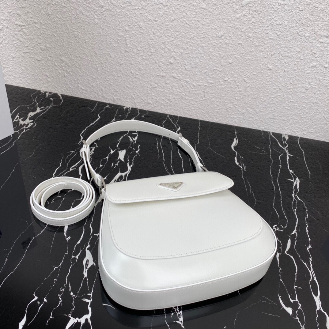 CLEO 24 WHITE BRUSHED LEATHER SHOULDER BAG mysite