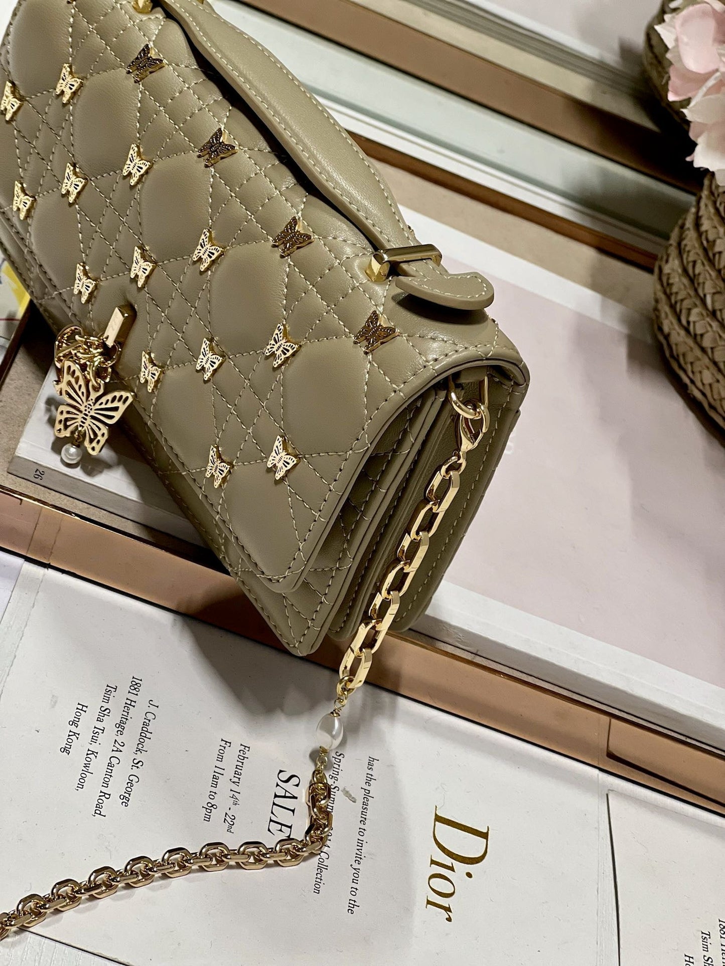 MISS LADY 21 BUTTERFLY STUD OLIVE LAMBSKIN mysite