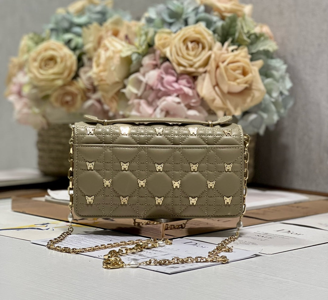 MISS LADY 21 BUTTERFLY STUD OLIVE LAMBSKIN mysite