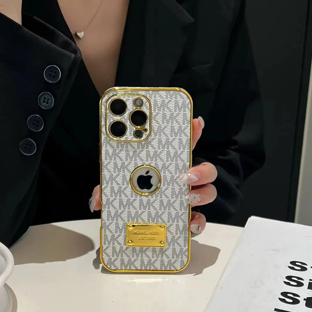 Gold Monogram Signature Canvas Leather Apple iPhone Cases mysite