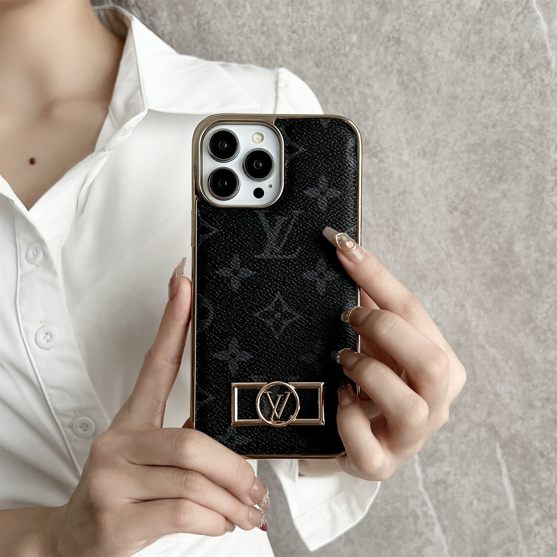 MONOGRAM CANVAS LEATHER PREMIUM ELECTROPLATING FOR IPHONEs mysite