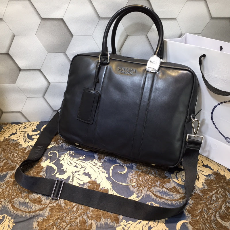 BRIEFCASE 38 IN BLACK SMOOTH LAMBSKIN mysite
