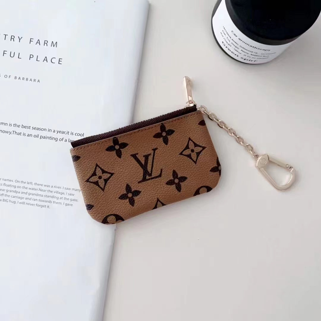 Luxury LV-Inspired Monogram Coin Pouch Collection with Chain Clip-s mysite