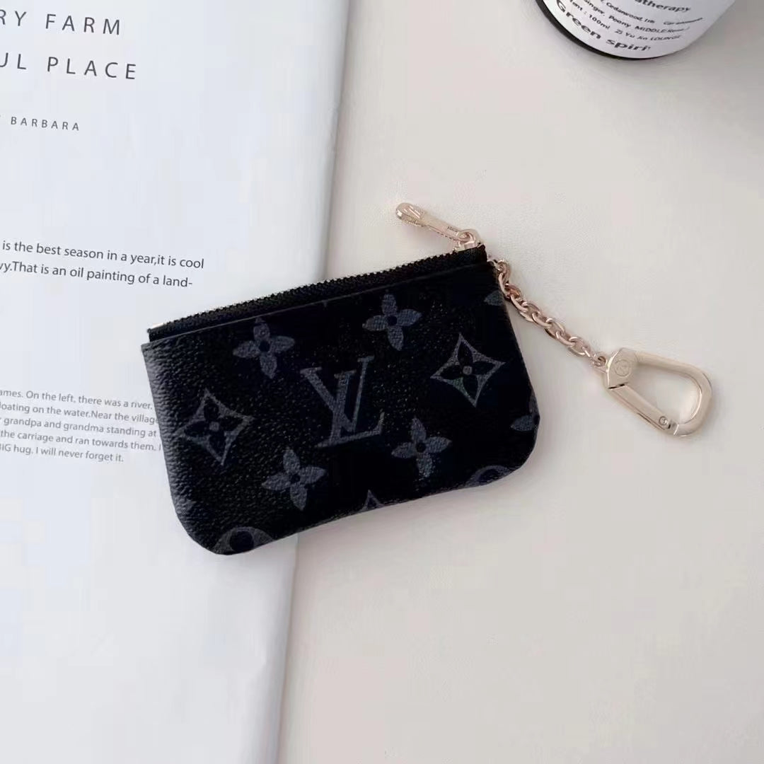 Luxury LV-Inspired Monogram Coin Pouch Collection with Chain Clip-s mysite