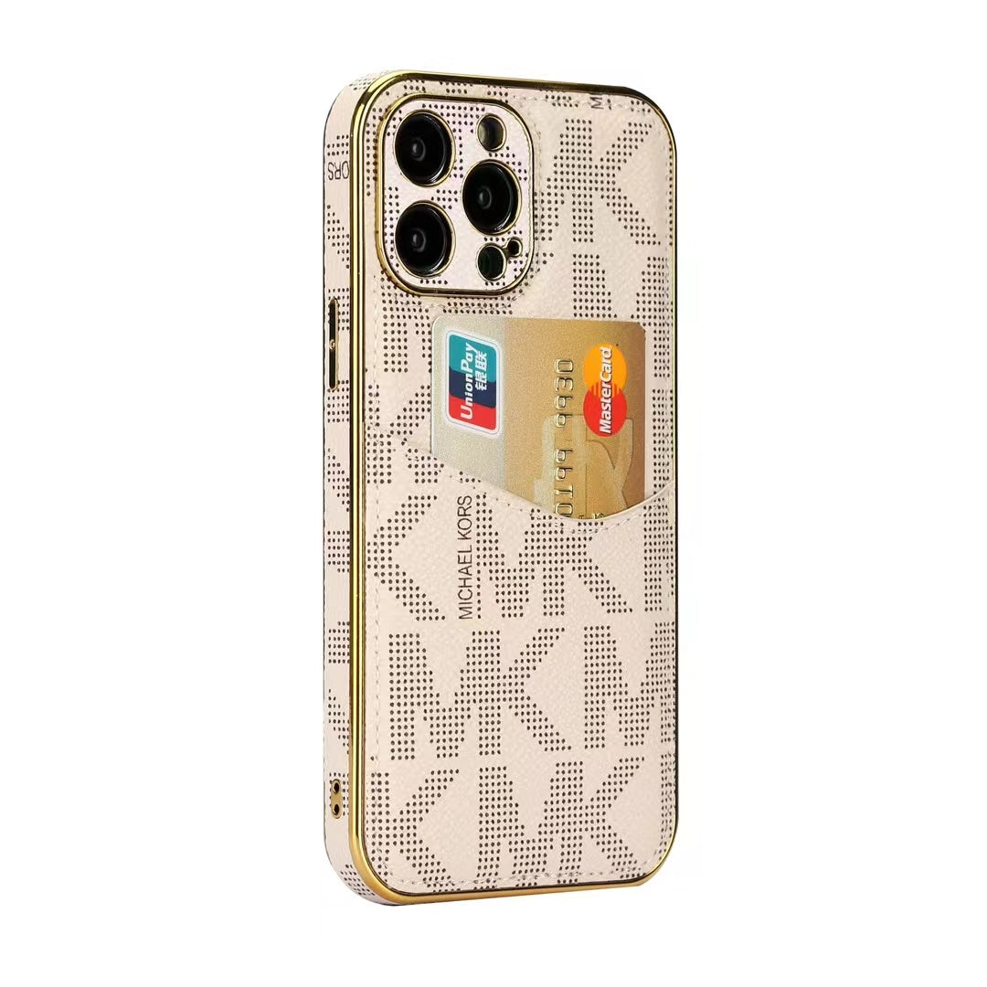 Luxury M-K-Inspired Monogram iPhone Case with Card Holders mysite