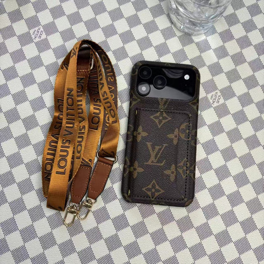 Monogram LV Leather Phone Case For iPhone 17 / 16 / 15 / 14s mysite