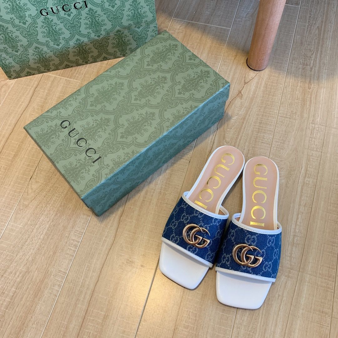 Denim Embos-1s-1ed Flat Slippers-1 mysite