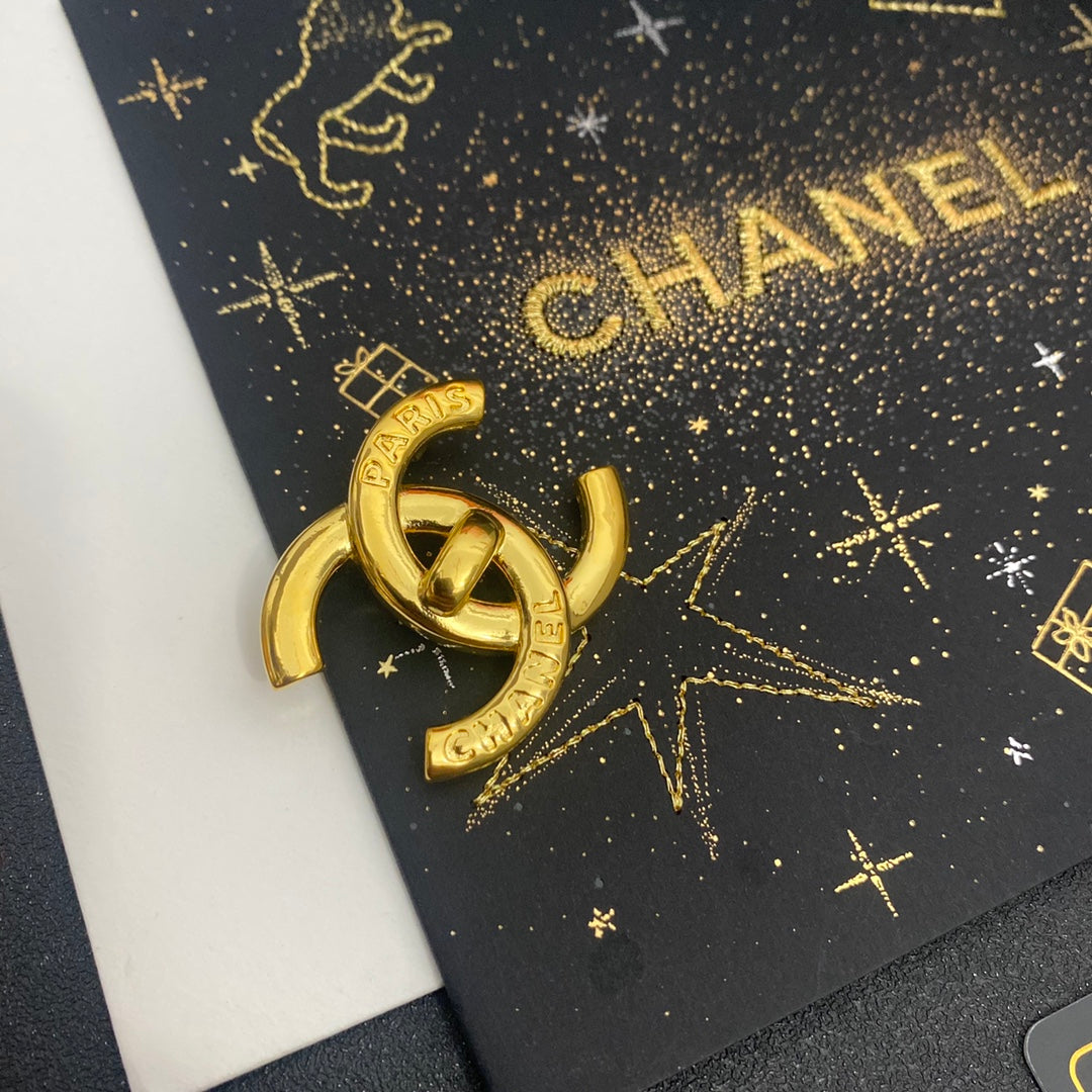 Electroplated Lettering Golden Brooch-1-s mysite