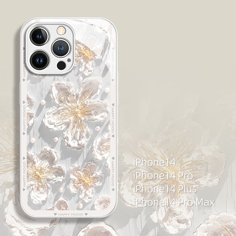 Ins Hot Oil Painting Flower iPhone Case mysite
