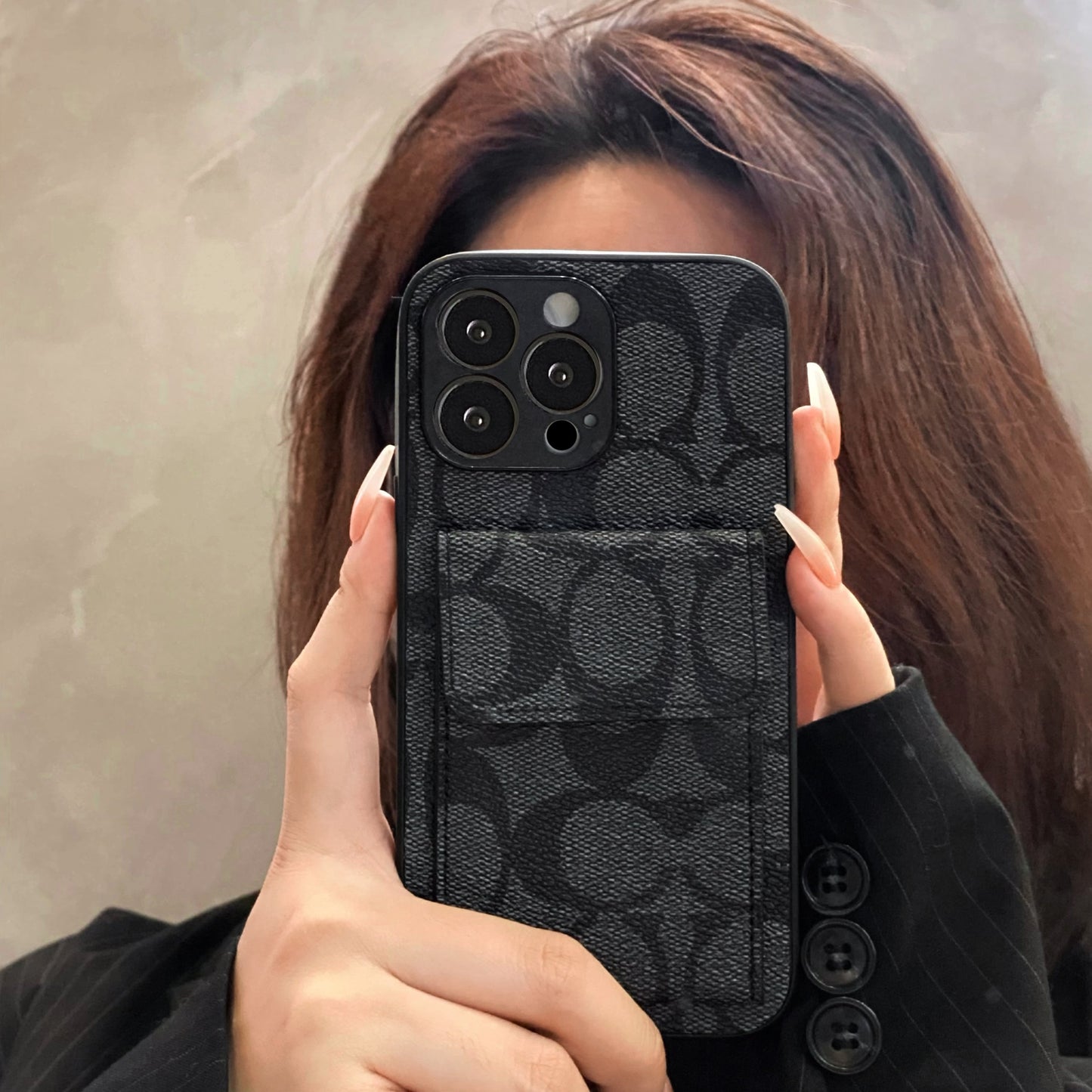 Coach iPhone Case With  Wallet Black-HP2405131 mysite