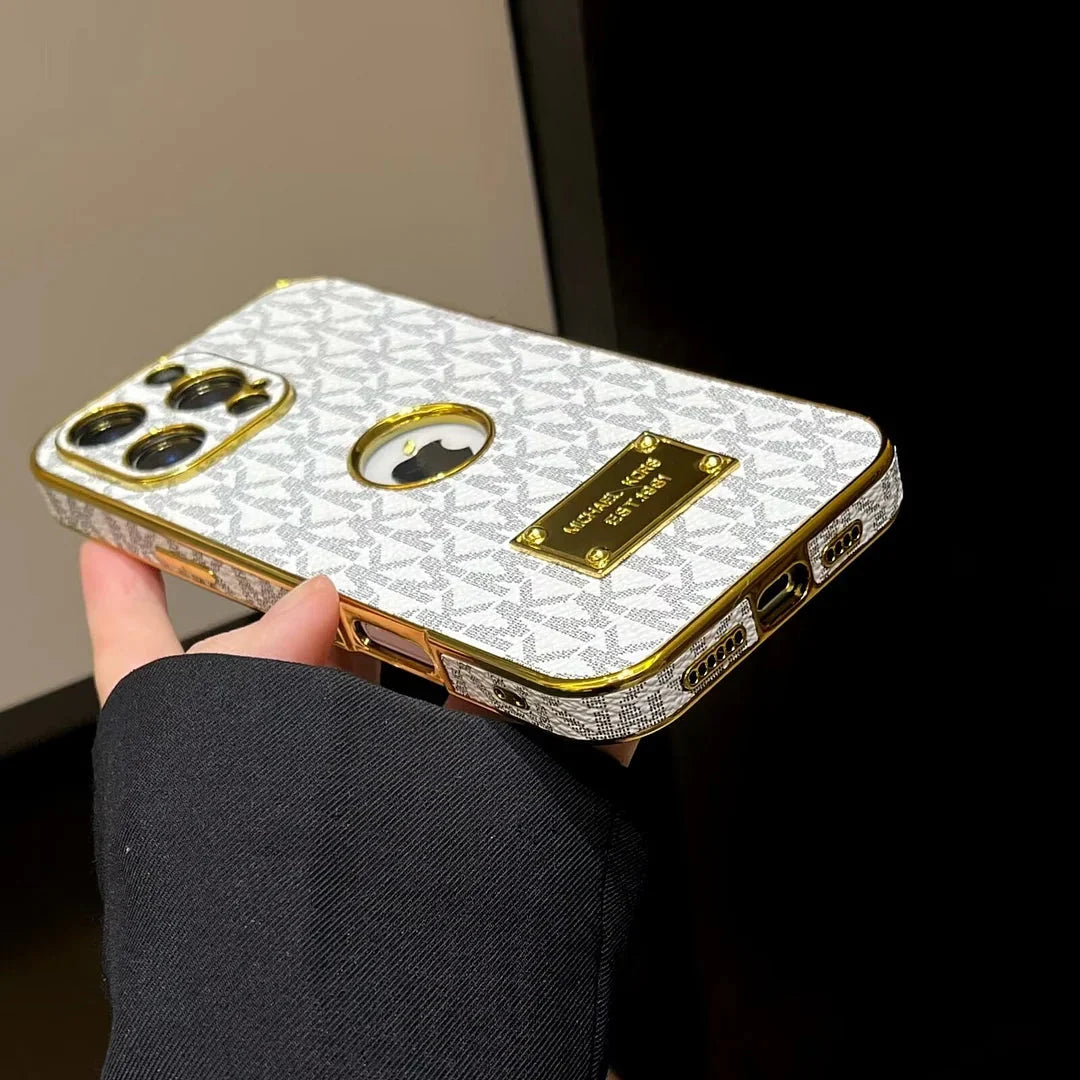 Gold Monogram Signature Canvas Leather Apple iPhone Cases mysite