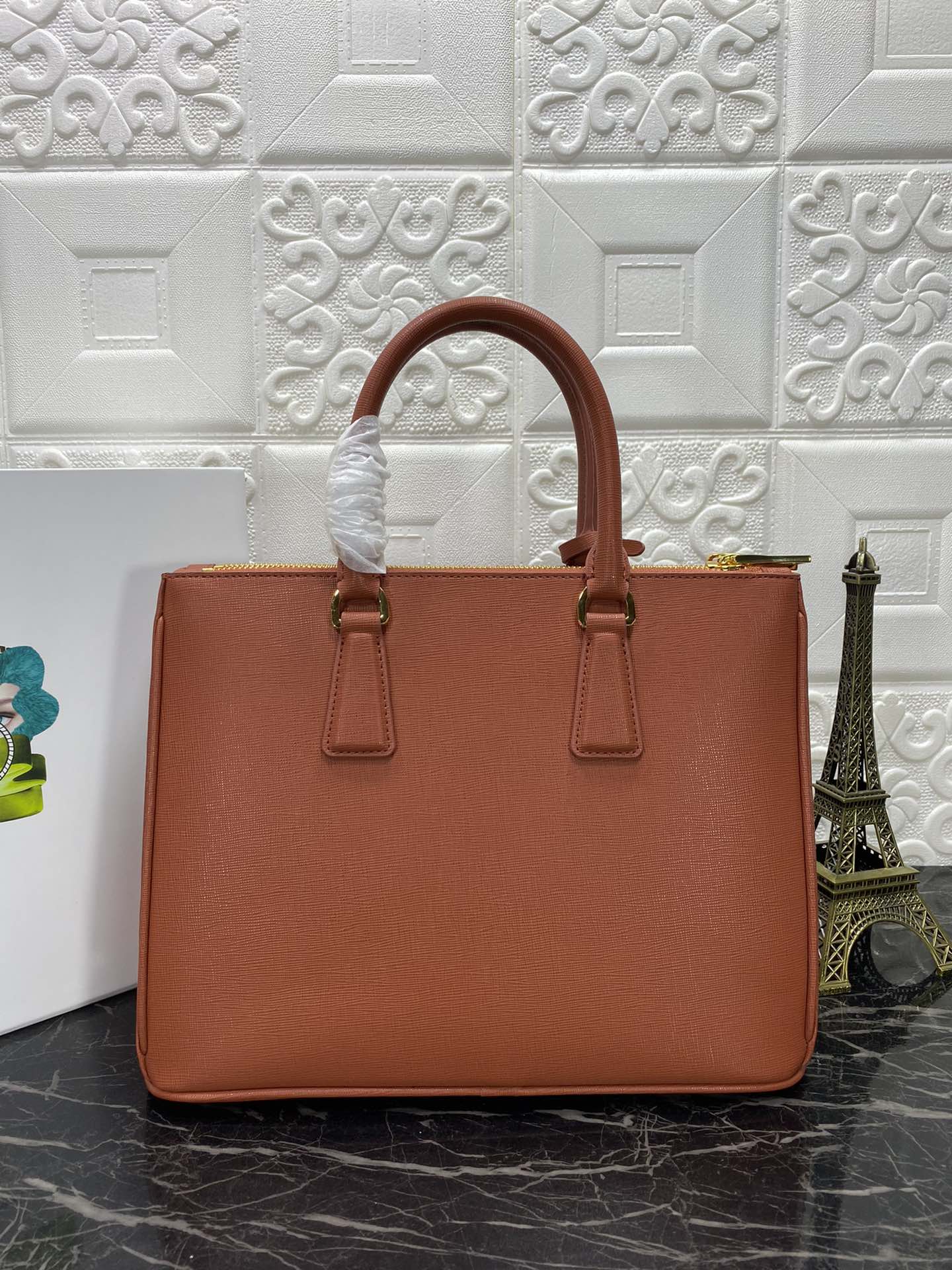 PRA GALLERIA 32 BAG IN BRONZE ORANGE SAFFIANO LEATHER mysite