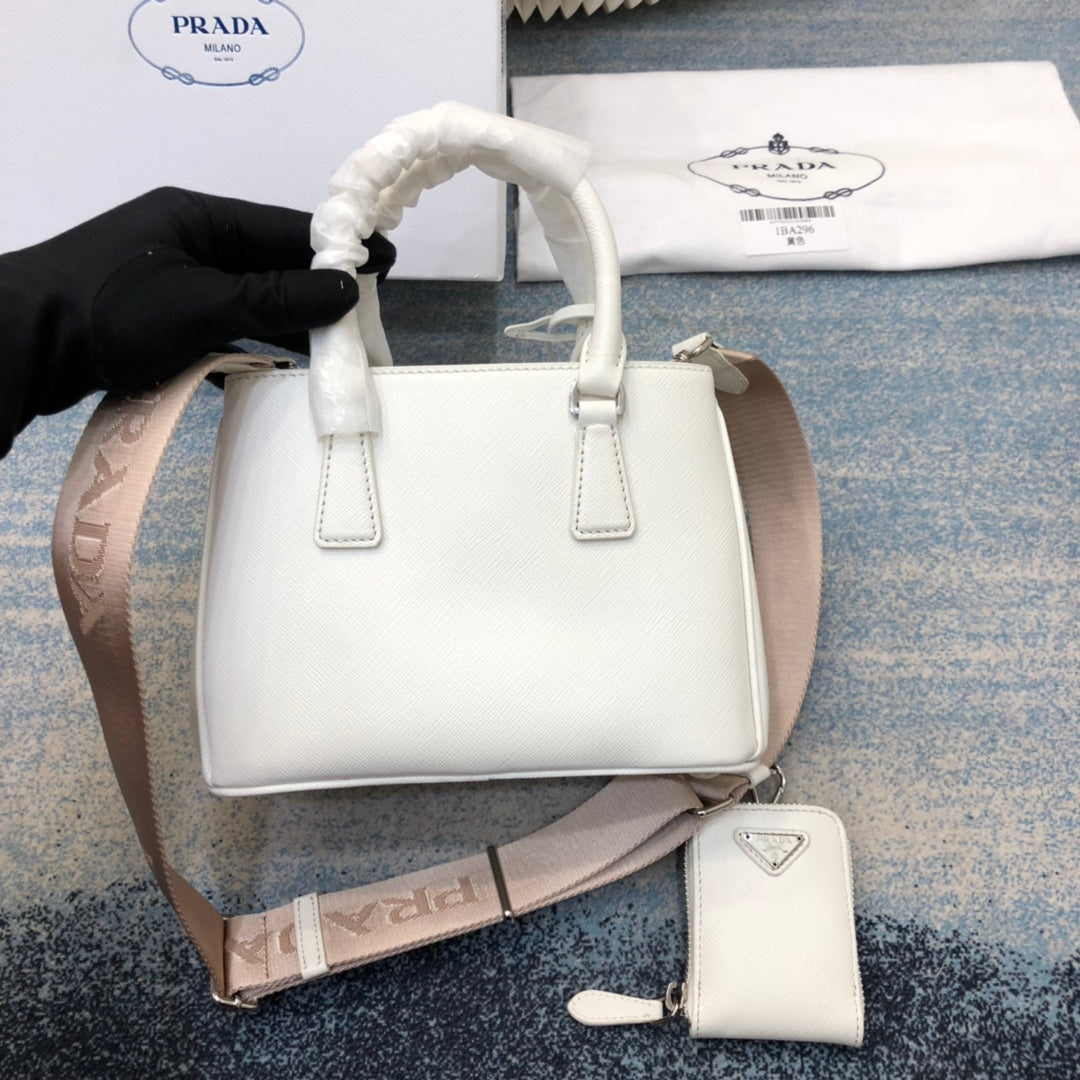 PRA MINI 23 BAG IN WHITE SAFFIANO LEATHER mysite