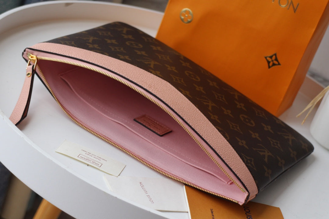 LV M62048 Daily Pouch Brown Ballet Pink Monogram Canvas & Cowhide mysite