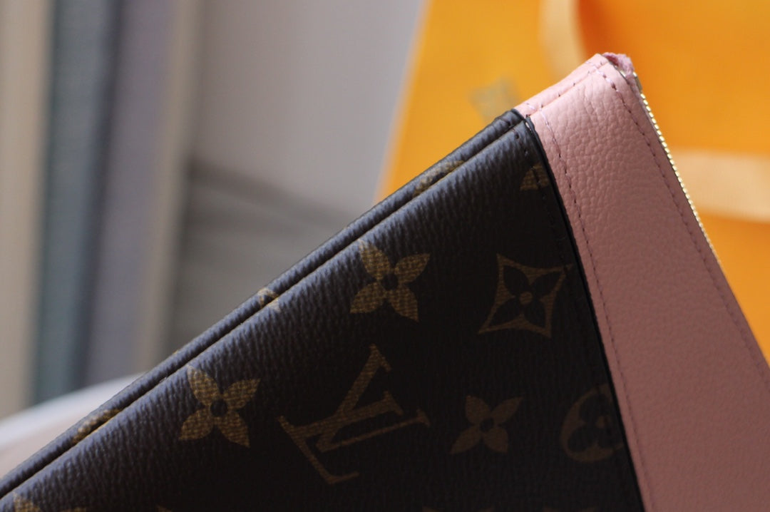 LV M62048 Daily Pouch Brown Ballet Pink Monogram Canvas & Cowhide mysite