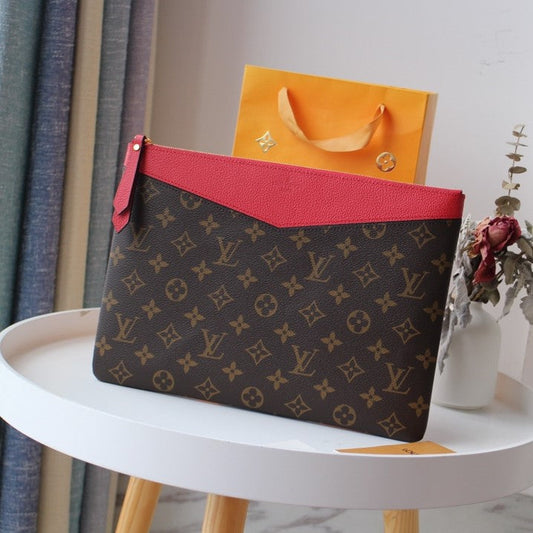 LV M62048 Daily Pouch Brown Red Monogram Canvas & Cowhide mysite
