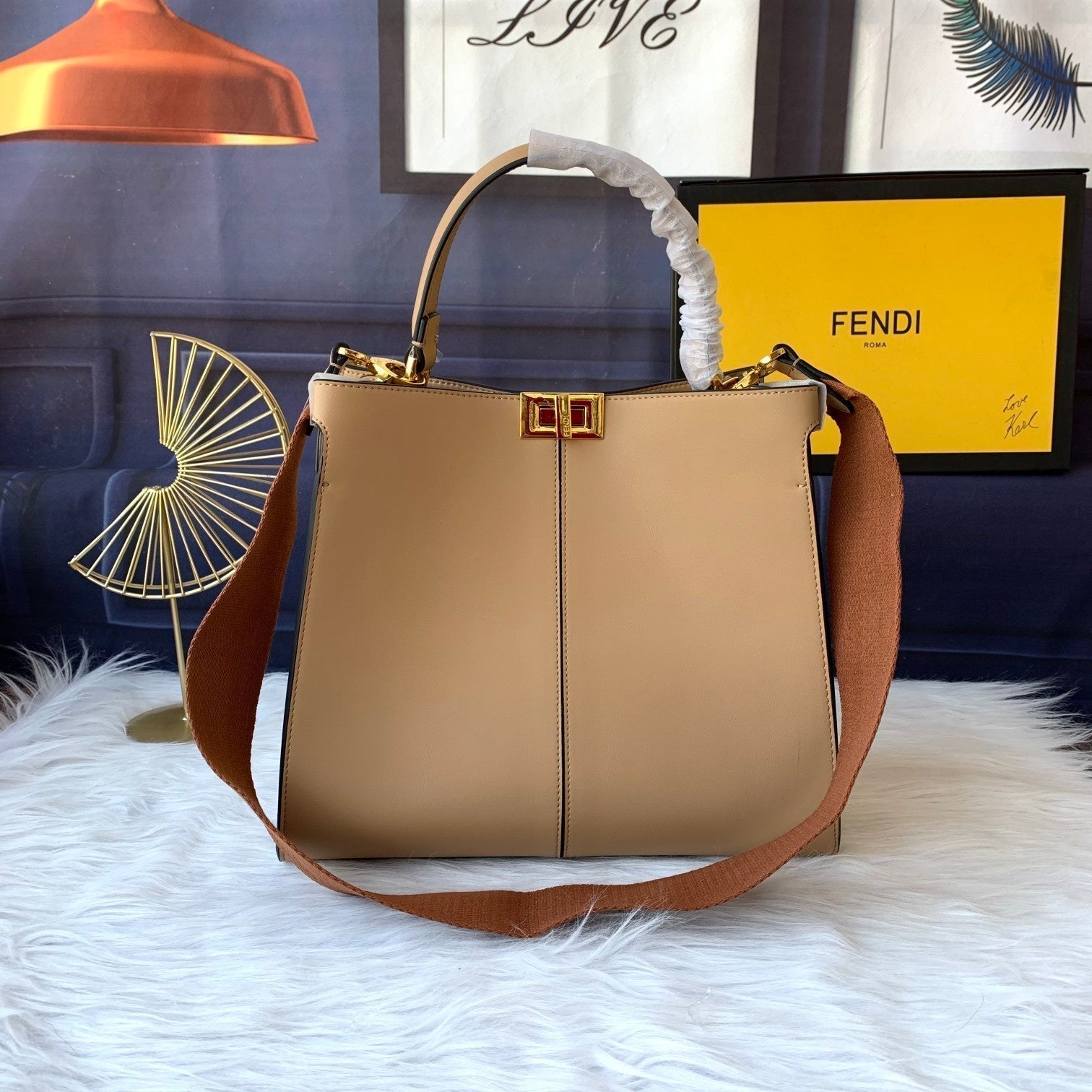 Peekaboo X-lite medium 30cm Bag light brown lambskin gold hardware mysite