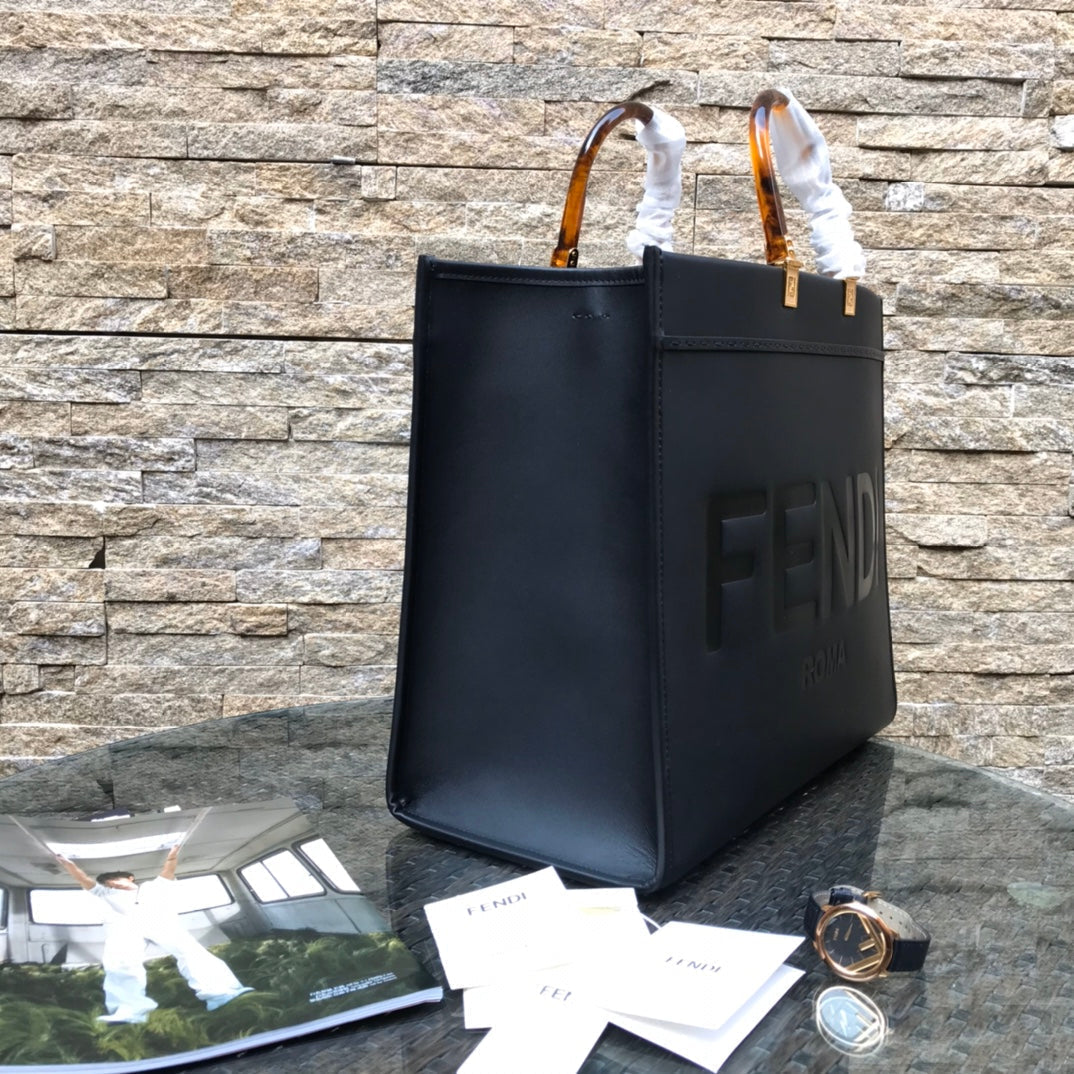 Fend Sunshine Large Bag 40.5 Black Leather mysite