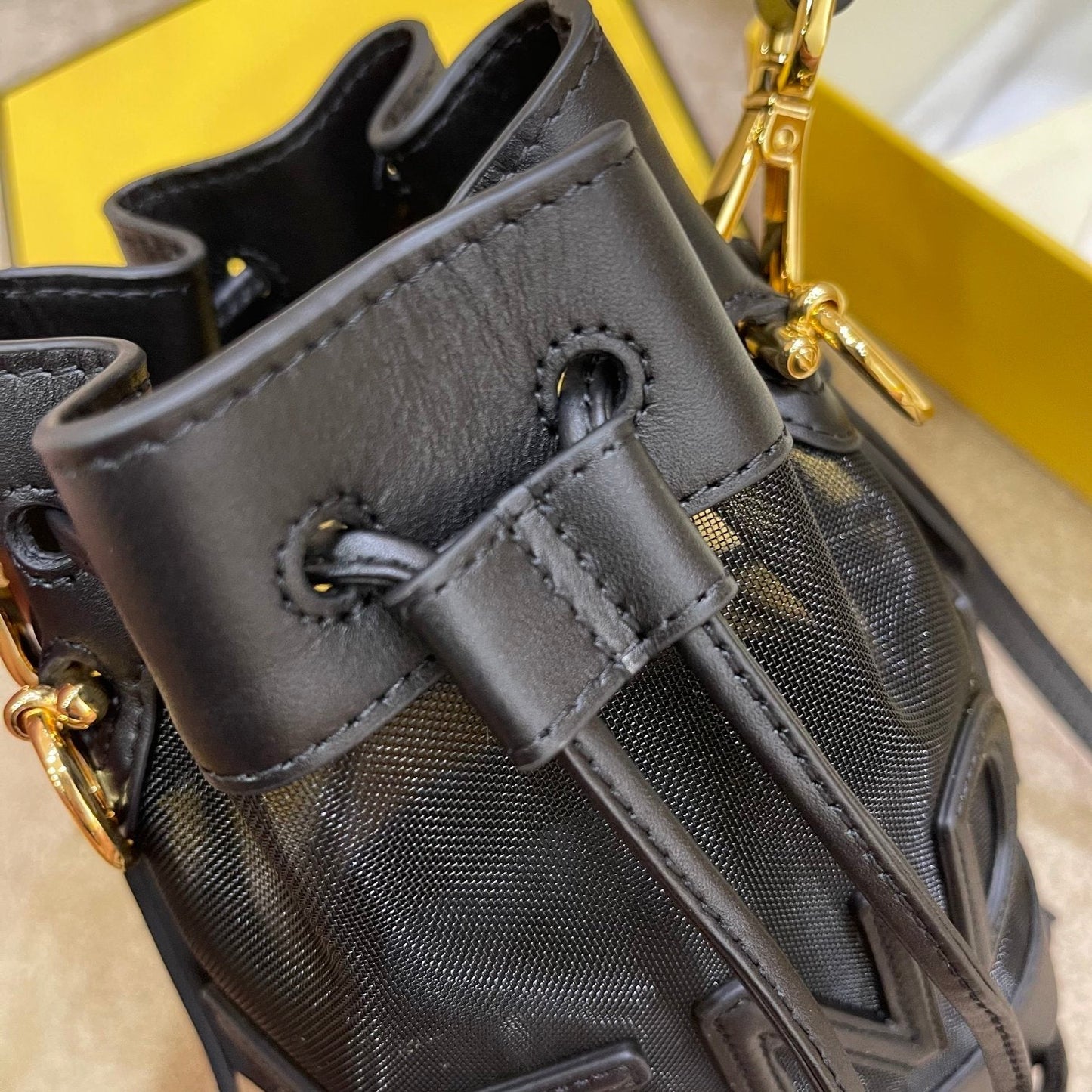 MON TRESOR 18 IN BLACK CALFSKIN AND MESH mysite