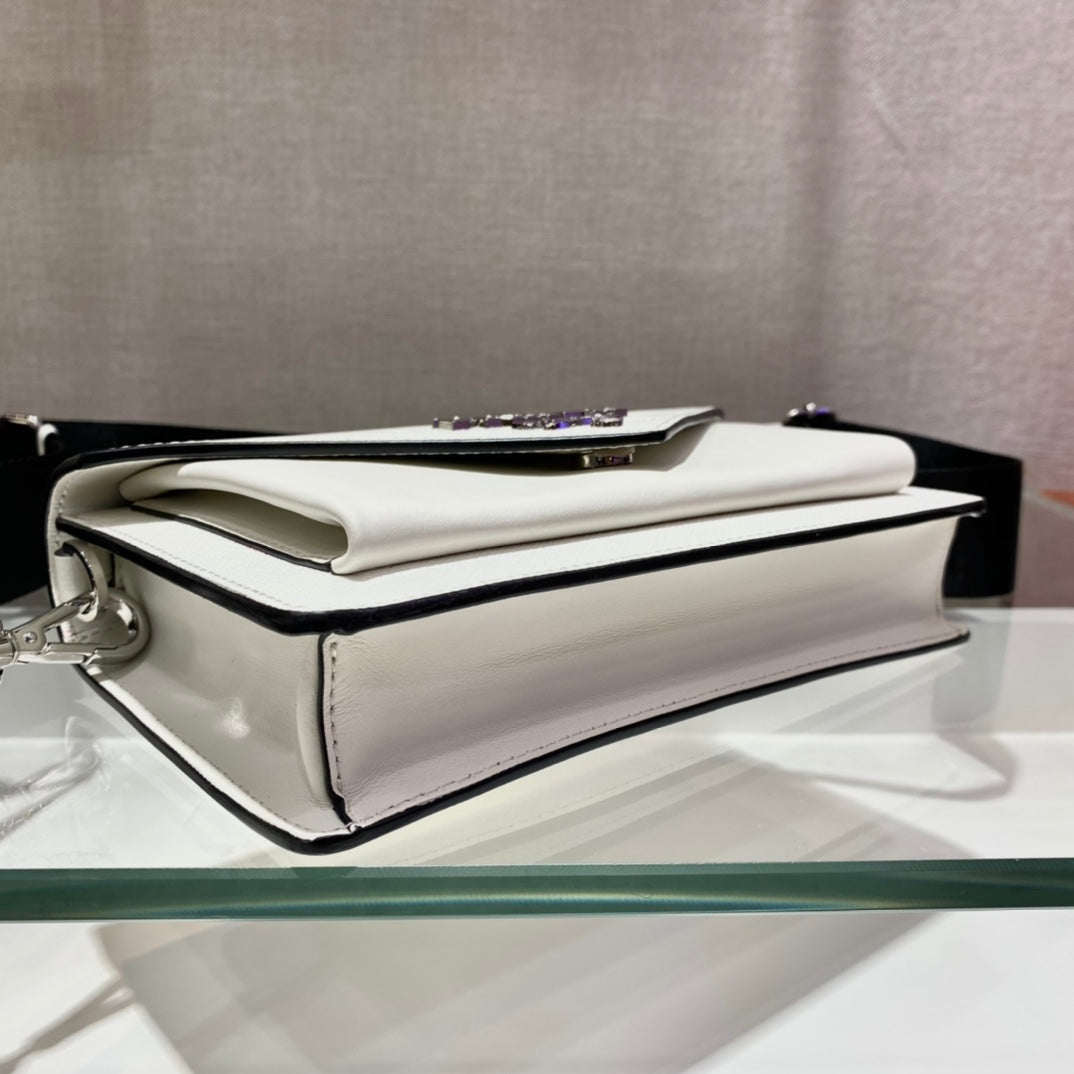 ENVELOPE FLAP BAG 20 IN WHITE SAFFIANO LEATHER mysite