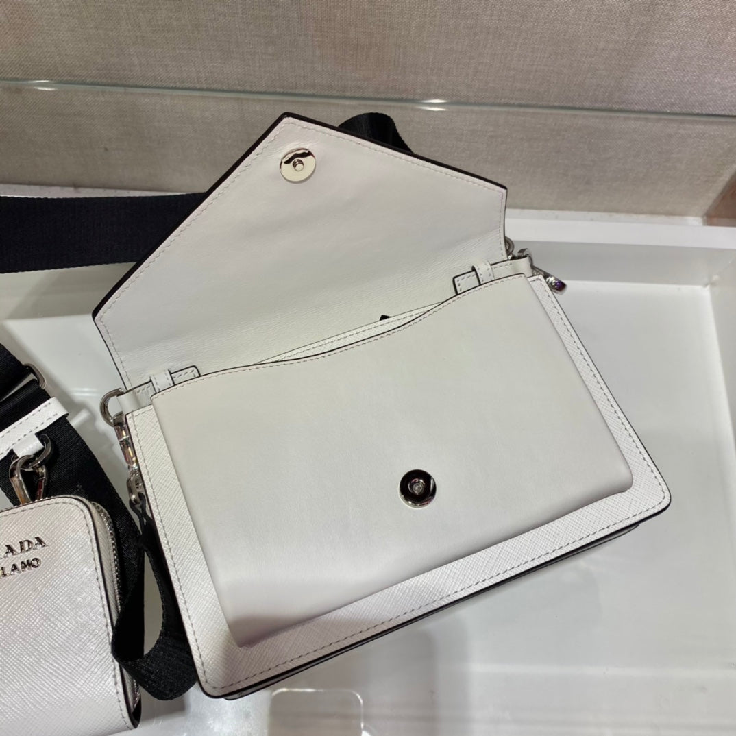 ENVELOPE FLAP BAG 20 IN WHITE SAFFIANO LEATHER mysite