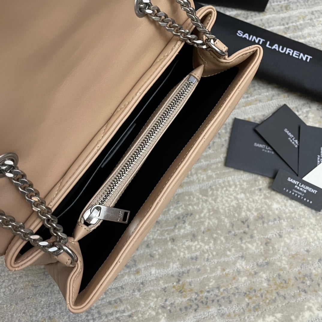 LOULOU SMALL 25 IN BEIGE LAMBSKIN SILVER HARDWARE mysite