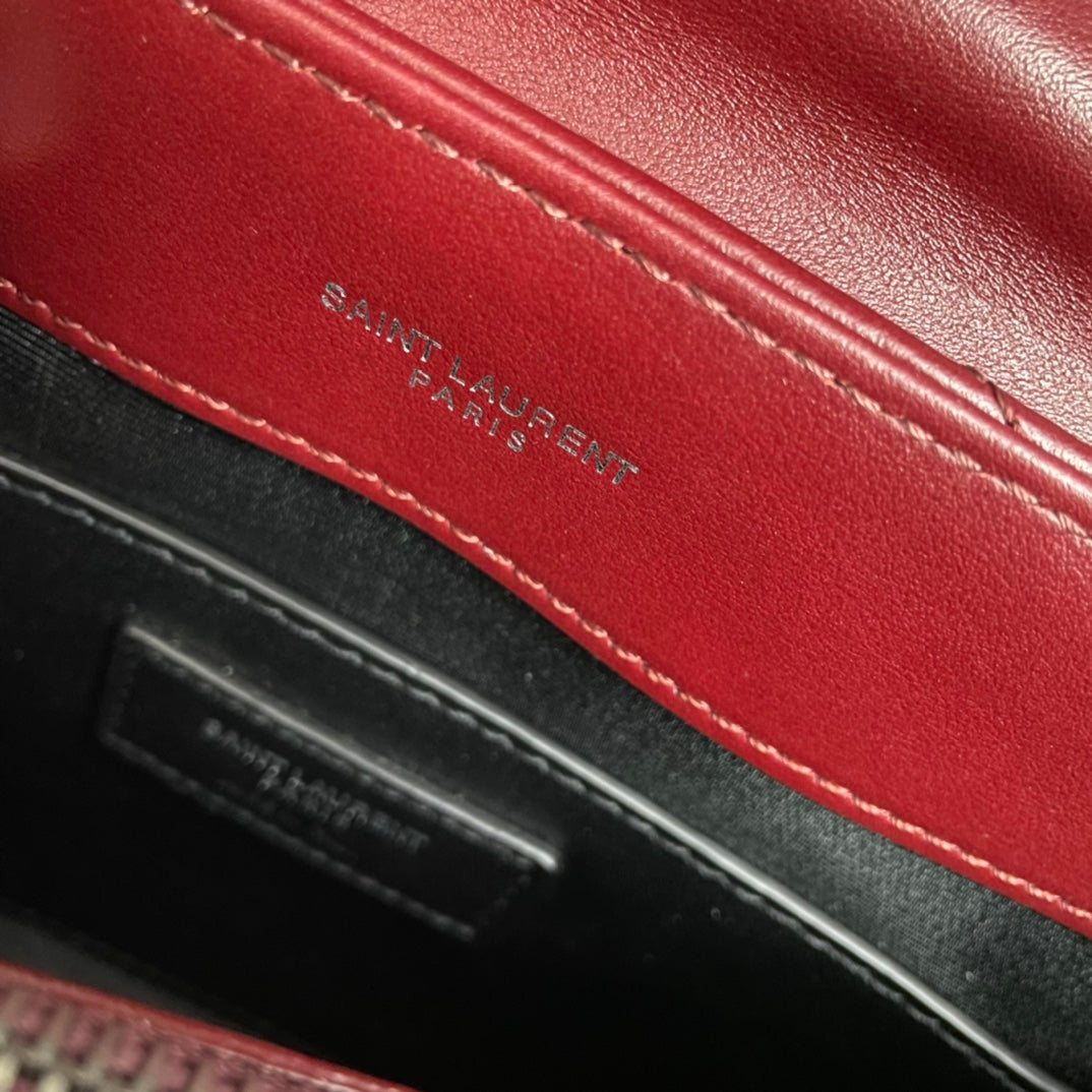 LOULOU SMALL 25 IN BURGUNDY RED LAMBSKIN SILVER HARDWARE mysite