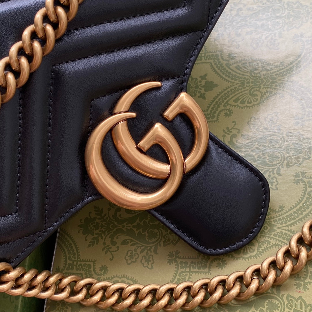 gg marmont 26cm black calfskin gold hardware mysite