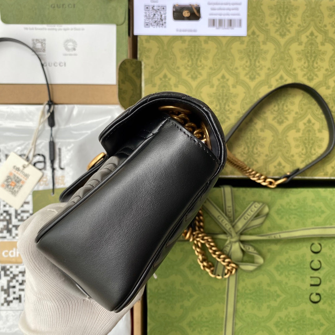 gg marmont 26cm black calfskin gold hardware mysite