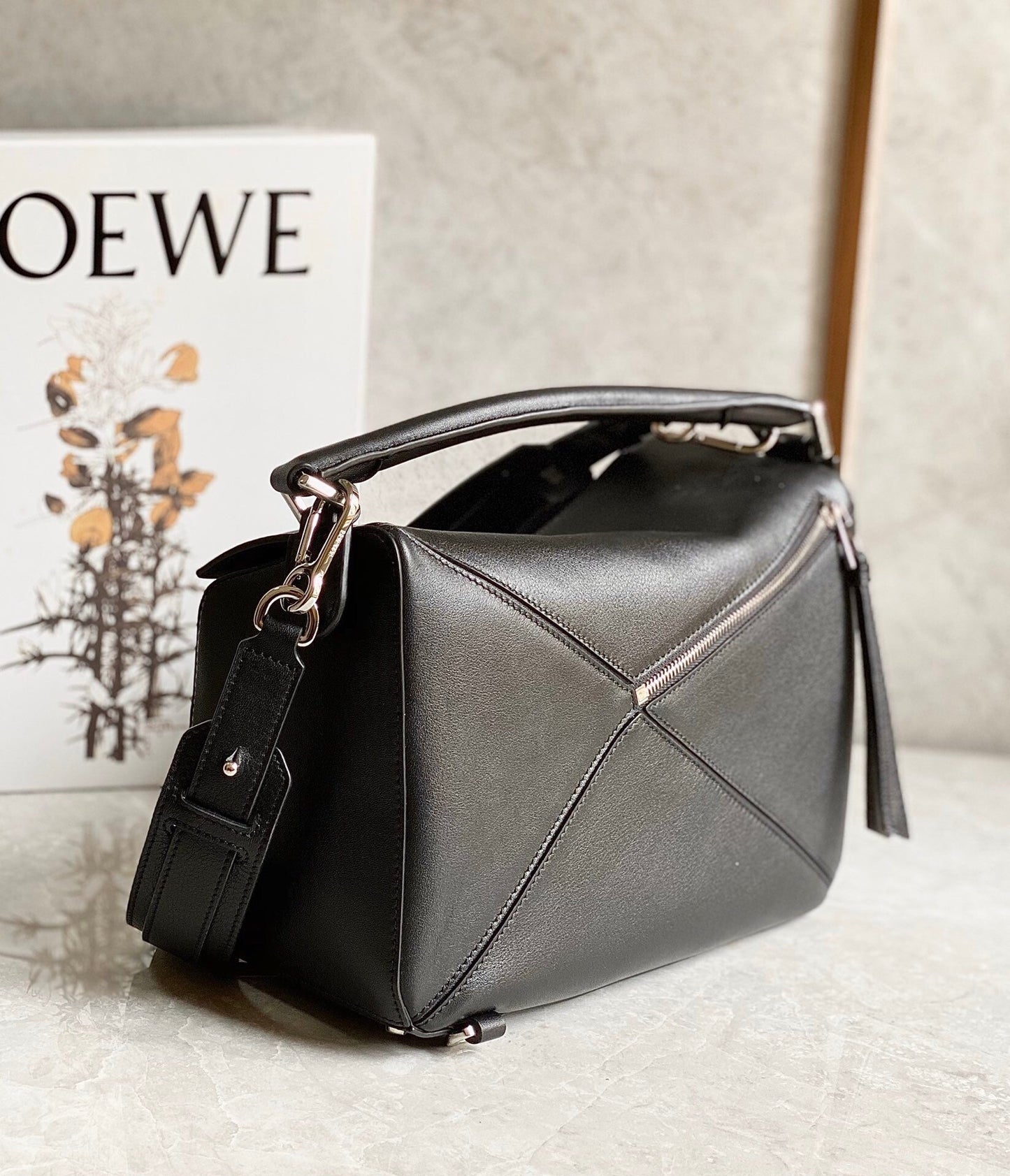 MEDIUM 29 PUZZLE BAG IN BLACK SOFT GRAINED CALFSKIN mysite