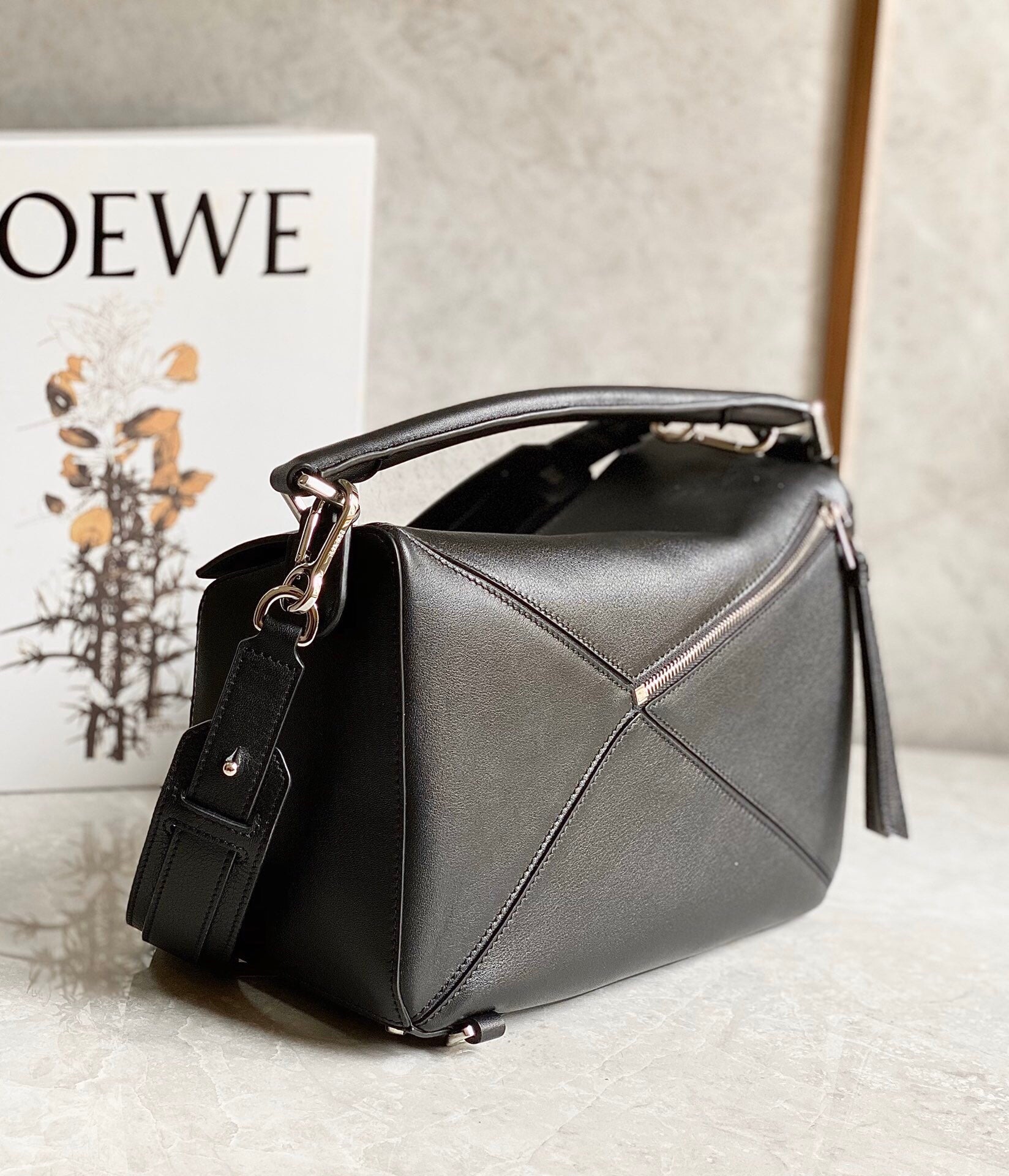 MEDIUM 29 PUZZLE BAG IN BLACK SOFT GRAINED CALFSKIN mysite