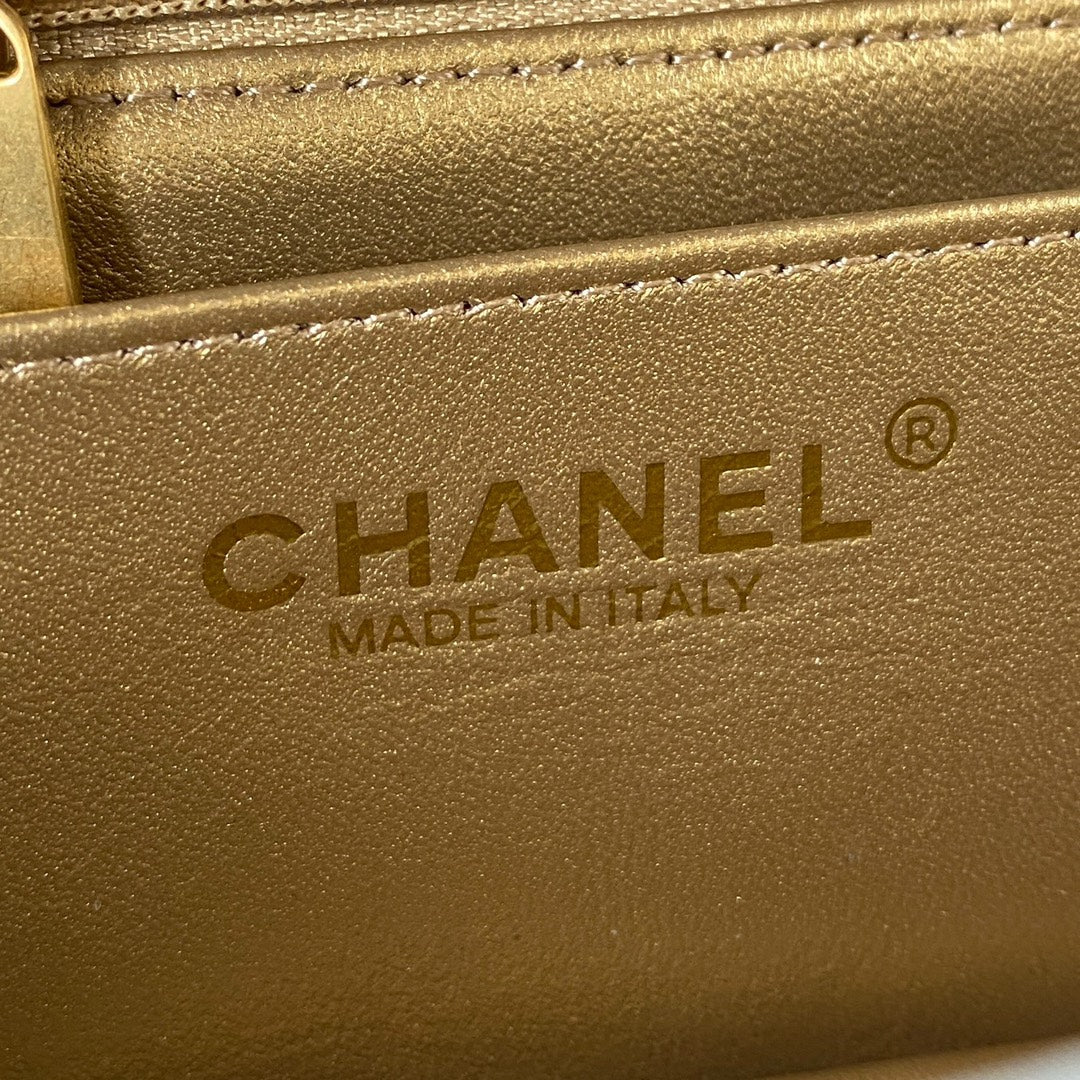 Classic Mini Flap Bag 20cm Grey Lambskin Gold Hardware mysite