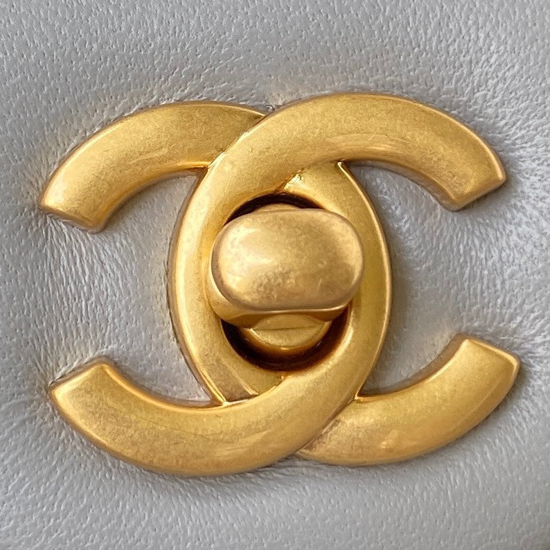 Classic Mini Flap Bag 20cm Grey Lambskin Gold Hardware mysite