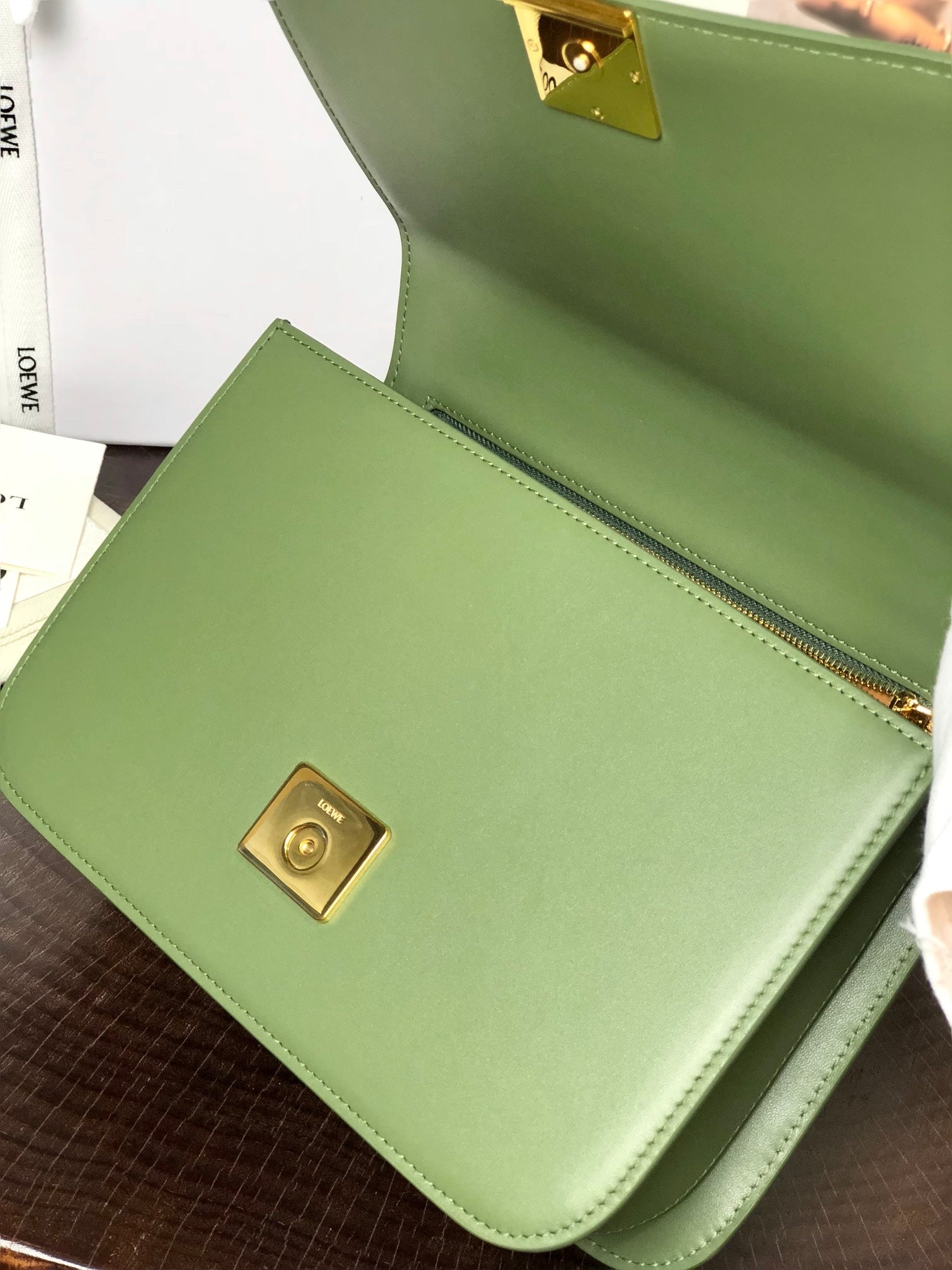 GOYA 18 BAG IN AVOCADO GREEN SILK CALFSKIN mysite