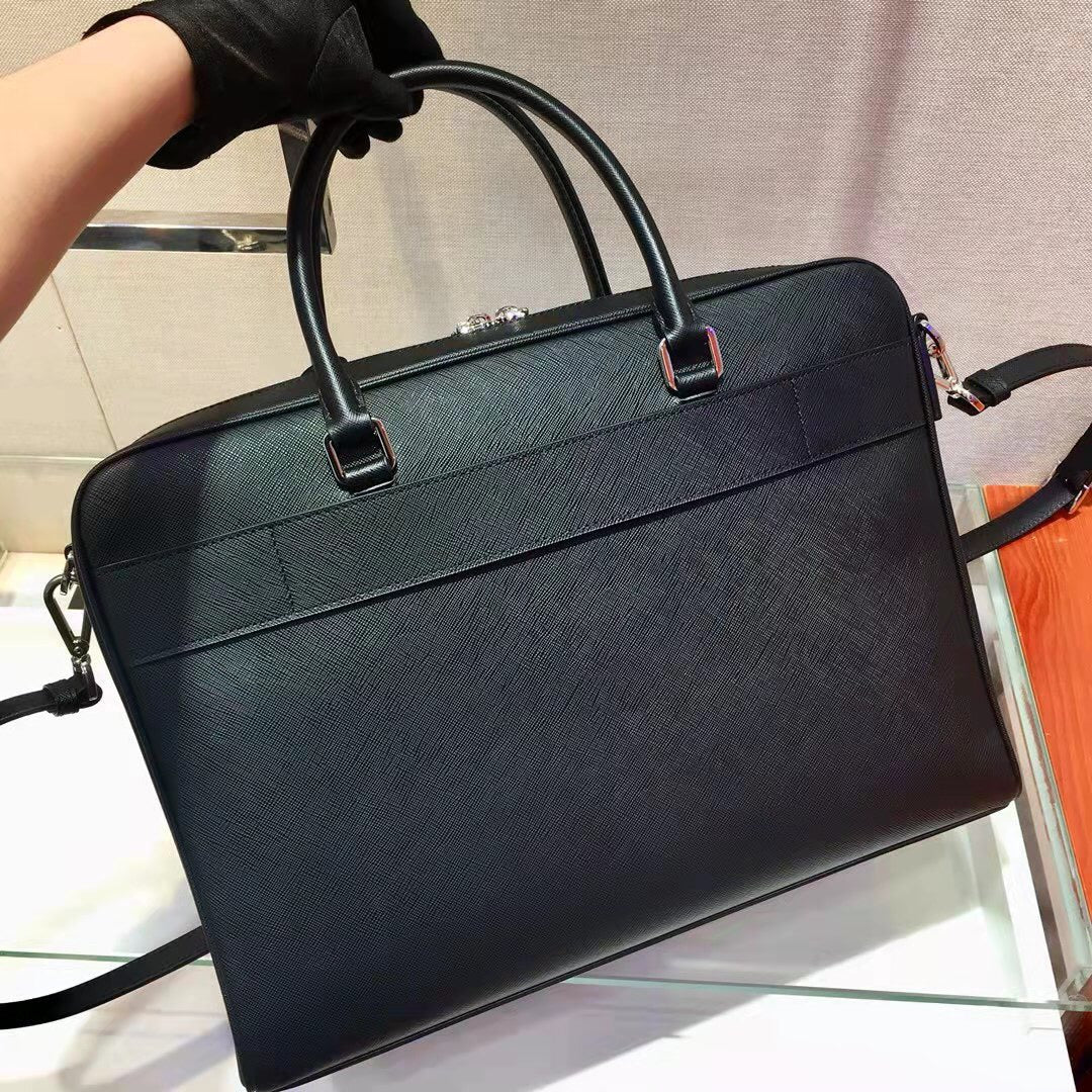 PRA 38 BRIEFCASE IN BLACK SAFFIANO LEATHER mysite