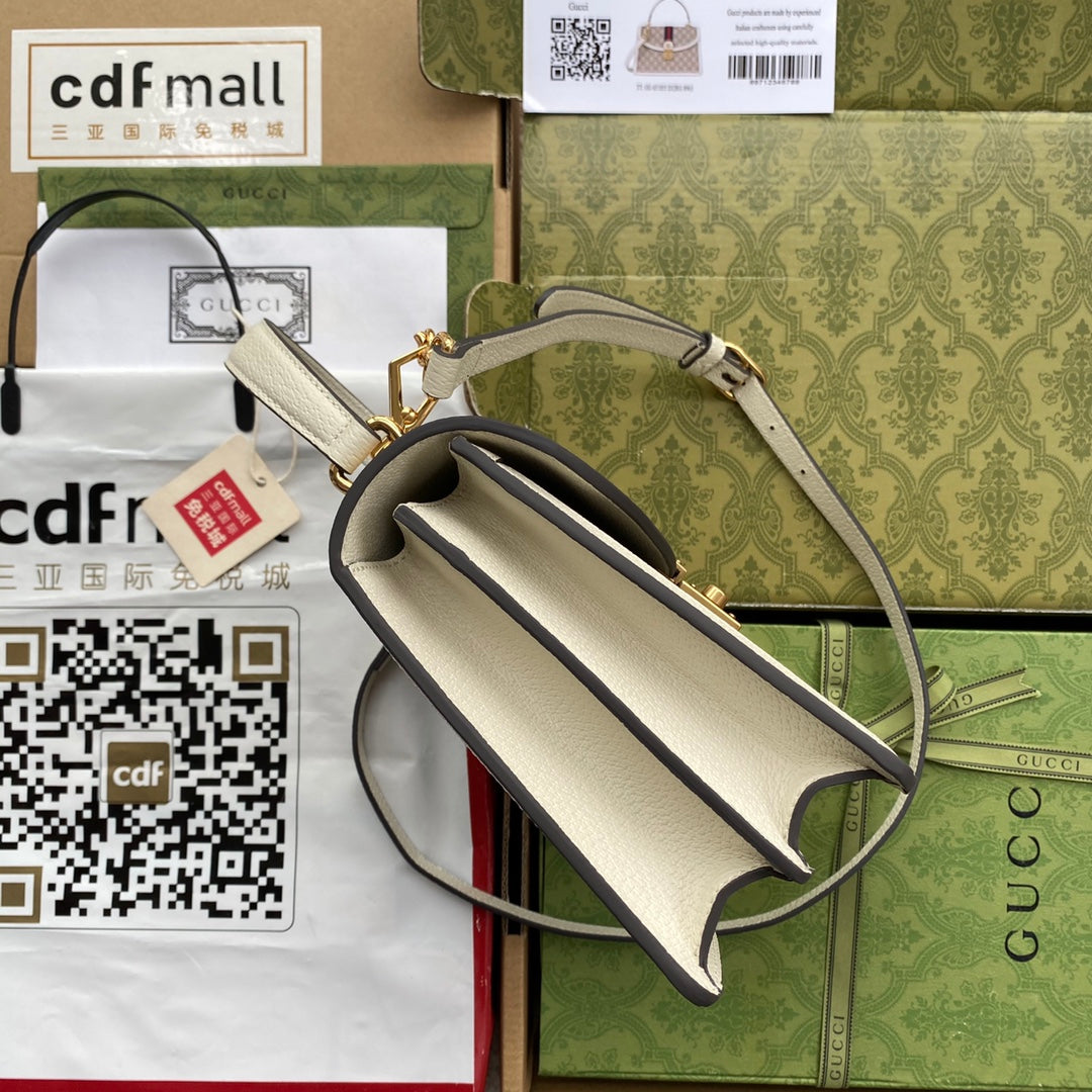 Gucci Ophidia 25cm Bag Ebony White Canvas Leather 239794 mysite